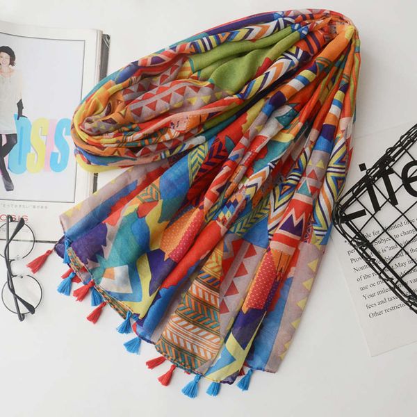 designer new style bright geometric color matching sunscreen shawl versatile decorative cotton hemp scarf travel beach towel, Blue;black
designer new style bright geometric color matching sunscreen shawl versatile decorative cotton hemp scarf travel beach towel, Blue;black