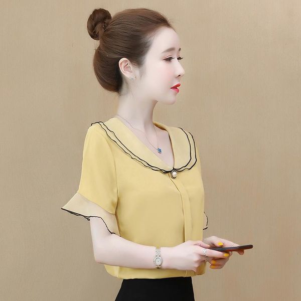 women's blouses & shirts coigarsam fashion short sleeve blouse women summer chiffon blusas womens and white yellow 9825
women's blouses & shirts coigarsam fashion short sleeve blouse women summer chiffon blusas womens and white yellow 9825