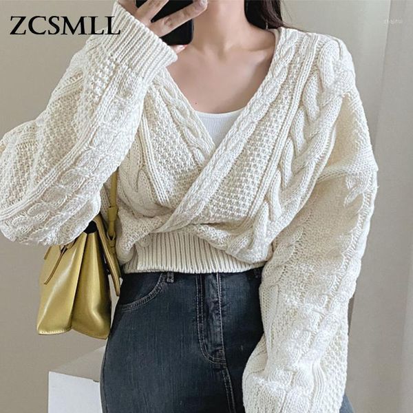 women's sweaters zcsmll fashion solid color knitted pullovers autumn 2021 v-neck criss-cross single button long sleeve sweater th618, White;black
women's sweaters zcsmll fashion solid color knitted pullovers autumn 2021 v-neck criss-cross single button long sleeve sweater th618, White;black