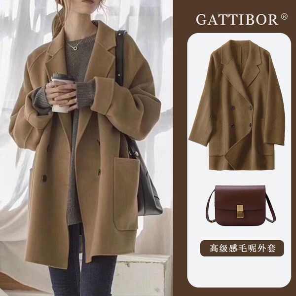 autumn and winter korean style thickened tweed suit celebrity female 2021 new loose hepburn coat, Black
autumn and winter korean style thickened tweed suit celebrity female 2021 new loose hepburn coat, Black