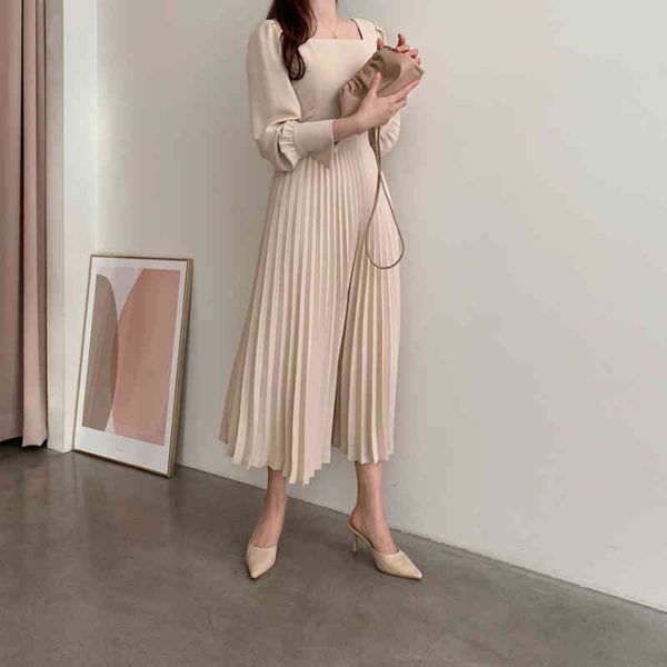 gentle chic long dress woman spring korean ins fashion square neck tie waist puff sleeve pleated dresses tide, Black;gray
gentle chic long dress woman spring korean ins fashion square neck tie waist puff sleeve pleated dresses tide, Black;gray