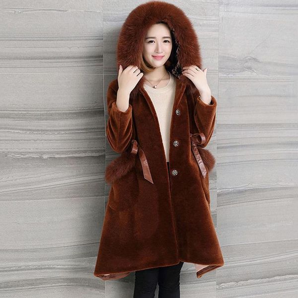 2021 autumn genuine shearling sheep with female natural fox hood 100% royal leather jacket t187 6puw, Black
2021 autumn genuine shearling sheep with female natural fox hood 100% royal leather jacket t187 6puw, Black