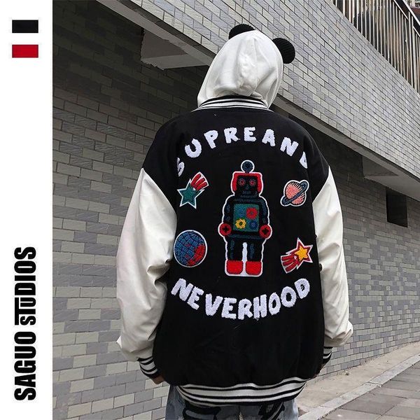 men's jackets 2021 baseball uniform loose jacket cartoon letter embroidery i, Black;brown
men's jackets 2021 baseball uniform loose jacket cartoon letter embroidery i, Black;brown