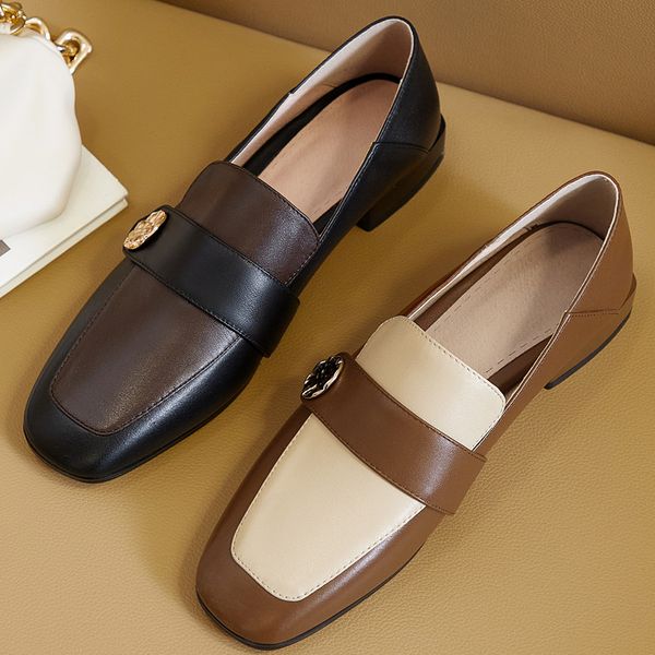 womens genuine leather metal buckle mix color patchwork slip-on flats loafers square toe casual daily driver female shoes women, Black
womens genuine leather metal buckle mix color patchwork slip-on flats loafers square toe casual daily driver female shoes women, Black