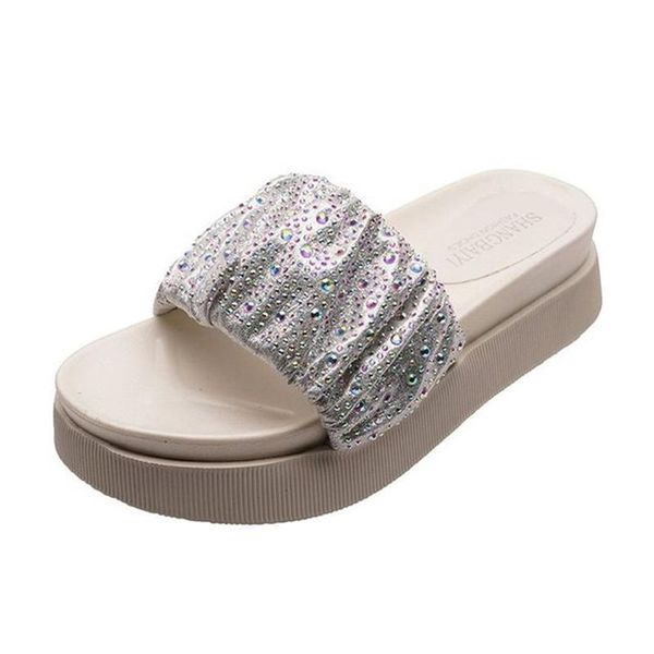 slippers women's shoes 2021 summer fashion outer wear korean version of rhinestone platform sponge cake word lazy sandals, Black
slippers women's shoes 2021 summer fashion outer wear korean version of rhinestone platform sponge cake word lazy sandals, Black