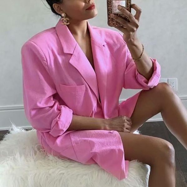 women's suits & blazers women cool pink blazer 2021 summer fashion ladies thin cotton jackets elegant female chic casual girls cute top, White;black
women's suits & blazers women cool pink blazer 2021 summer fashion ladies thin cotton jackets elegant female chic casual girls cute top, White;black