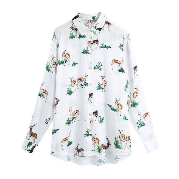 2021 new fashion asymmetric animal print loose blouses women vintage long sleeve button-up female shirts white blusas chic jg4w, Black
2021 new fashion asymmetric animal print loose blouses women vintage long sleeve button-up female shirts white blusas chic jg4w, Black