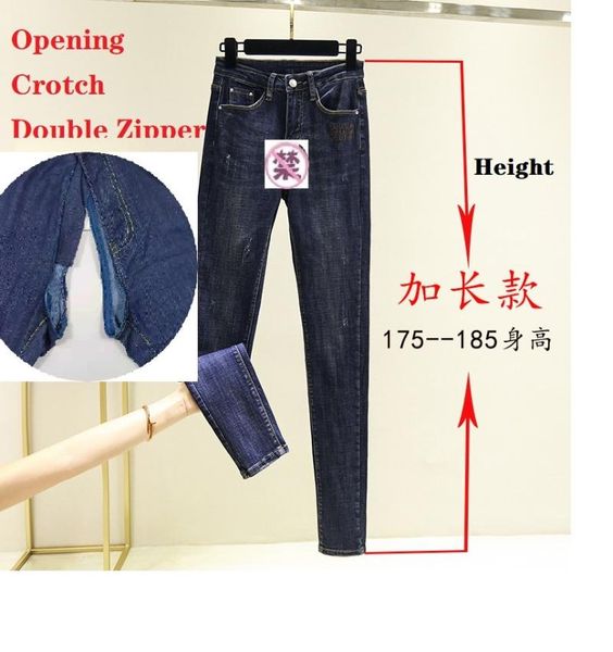 women's jeans crotch open pants elastic trim height small leg 200kg pantsextra large -185cm, Blue
women's jeans crotch open pants elastic trim height small leg 200kg pantsextra large -185cm, Blue