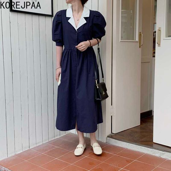 korejpaa women dress summer korean chic female vintage hit color lapel single-breasted high-waisted puff sleeve vestidos 210526, Black;gray
korejpaa women dress summer korean chic female vintage hit color lapel single-breasted high-waisted puff sleeve vestidos 210526, Black;gray