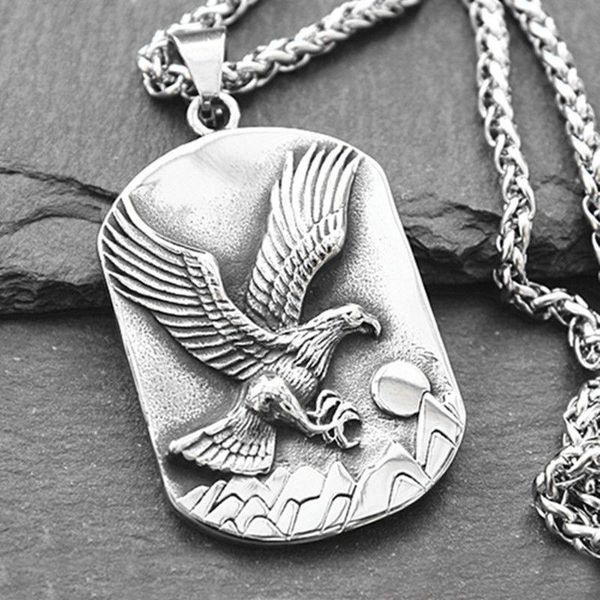 chains retro domineering embossed eagle pendant men's necklace hipster personality hip-hop style sweater chain, Silver
chains retro domineering embossed eagle pendant men's necklace hipster personality hip-hop style sweater chain, Silver