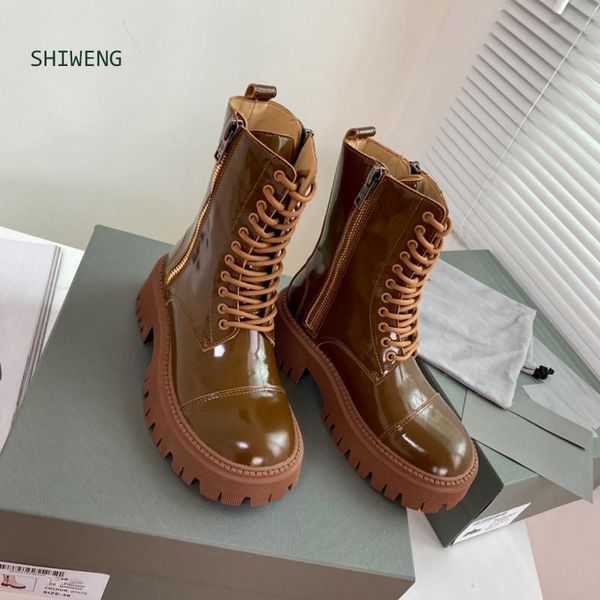 boots 2021 autumn women leather shoes high fashion patent motorcycle thick bottom mid-calf, Black
boots 2021 autumn women leather shoes high fashion patent motorcycle thick bottom mid-calf, Black