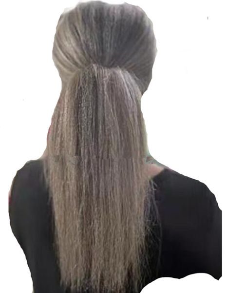 grey wavy wrap around clip in drawstring ponytail extensions salt and pepper real hair body wave staight pony tails hairpieces for women, Black
grey wavy wrap around clip in drawstring ponytail extensions salt and pepper real hair body wave staight pony tails hairpieces for women, Black