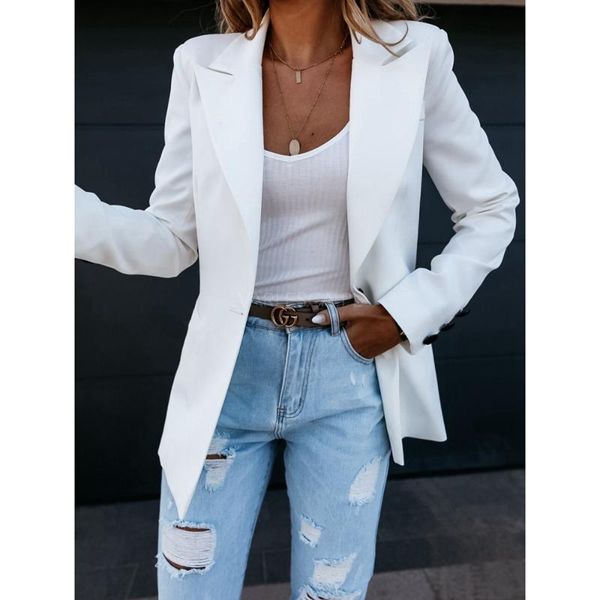 women's suits & blazers 2021 fashion blazer jacket women autumn casual notched collar long sleeve work suit office lady solid jackets p, White;black
women's suits & blazers 2021 fashion blazer jacket women autumn casual notched collar long sleeve work suit office lady solid jackets p, White;black