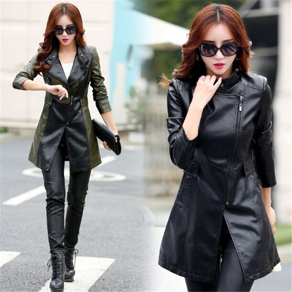 plus size 5xl fashion slim ladies faux pu outerwear long women leather trench coat female v3f7, Black
plus size 5xl fashion slim ladies faux pu outerwear long women leather trench coat female v3f7, Black