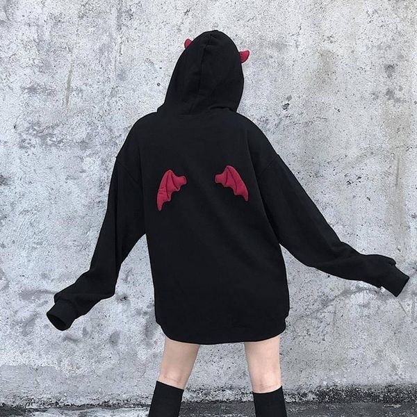 women's hoodies & sweatshirts autumn warm hoodie sweatshirt women fashion harajuku devil wing patchwork female casual streetwear japan, Black
women's hoodies & sweatshirts autumn warm hoodie sweatshirt women fashion harajuku devil wing patchwork female casual streetwear japan, Black