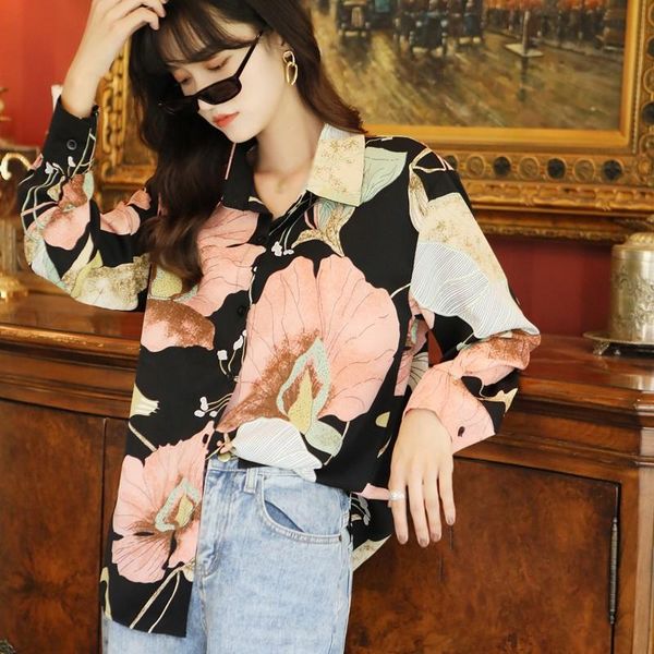 women's blouses & shirts floral printing temperament loose leisure long sleeve chiffon blouse 2021, White
women's blouses & shirts floral printing temperament loose leisure long sleeve chiffon blouse 2021, White