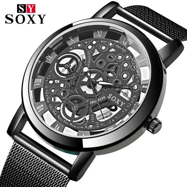 wristwatches soxy skeleton watch men wrist mens watches men's stainless male clock relogio masculino 2021, Slivery;brown
wristwatches soxy skeleton watch men wrist mens watches men's stainless male clock relogio masculino 2021, Slivery;brown
