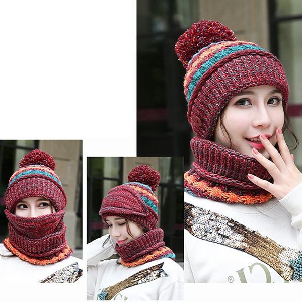 cycling cap wool fur lining ball cap pompom winter hat warm knitted scarf hat neck warmer headwear, Black
cycling cap wool fur lining ball cap pompom winter hat warm knitted scarf hat neck warmer headwear, Black