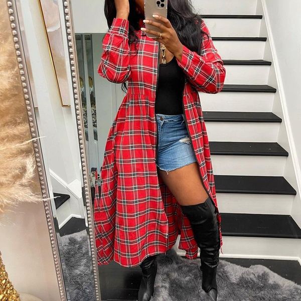 women's trench coats autumn spring vintage lattice plaid print coat shirt style women fashion casual long windbreaker jacket, Tan;black
women's trench coats autumn spring vintage lattice plaid print coat shirt style women fashion casual long windbreaker jacket, Tan;black