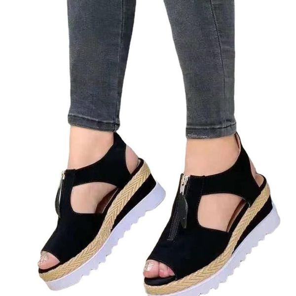 sandals women's shoes 2021 summer suede wedge flat fish mouth fashion women, Black
sandals women's shoes 2021 summer suede wedge flat fish mouth fashion women, Black
