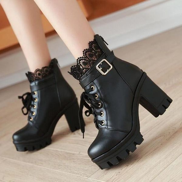 boots large size white women winter pattern high heels coarse heel platform waterproof thick bottom 34-43, Black
boots large size white women winter pattern high heels coarse heel platform waterproof thick bottom 34-43, Black
