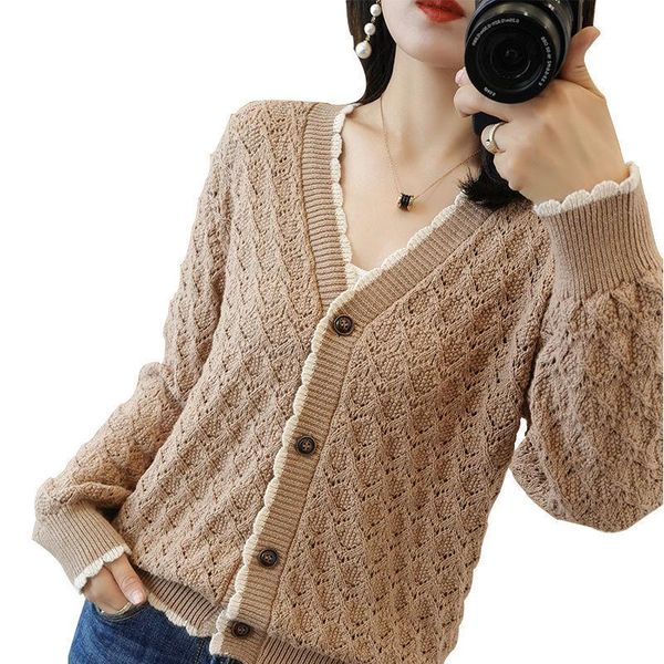 women's knits & tees 2021 spring and autumn cardigan coat long sleeve sweater loose with hollow out jacket short, White
women's knits & tees 2021 spring and autumn cardigan coat long sleeve sweater loose with hollow out jacket short, White
