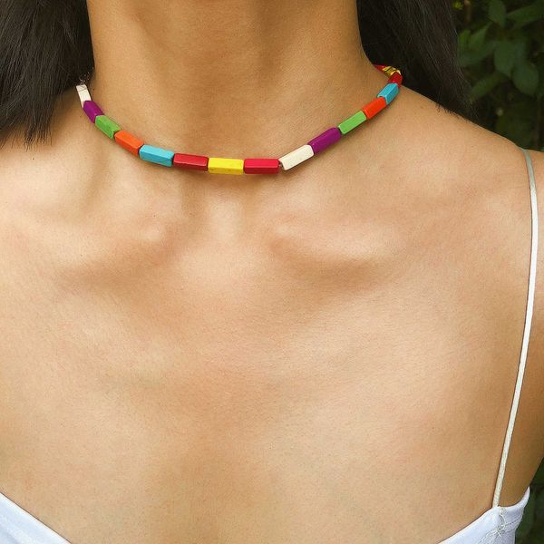 simple and versatile accessories square color necklace personalized contrast jelly bar geometric neck chain, Silver
simple and versatile accessories square color necklace personalized contrast jelly bar geometric neck chain, Silver