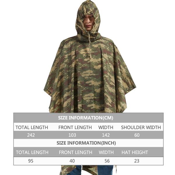 raincoats qian impermeable rain poncho women/men jungle backpack camouflage coat cycling climbing hiking travel cover
raincoats qian impermeable rain poncho women/men jungle backpack camouflage coat cycling climbing hiking travel cover