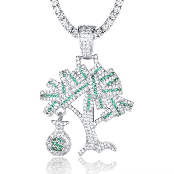 pendant necklaces 100% micro zircon hip hop dollar money tree necklace for men jewelry cz rapper wholesale factory prices, Silver
pendant necklaces 100% micro zircon hip hop dollar money tree necklace for men jewelry cz rapper wholesale factory prices, Silver