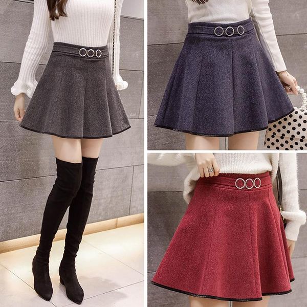 skirts women solid mini autumn and winter woolen skirt female half with safety pants lining, Black
skirts women solid mini autumn and winter woolen skirt female half with safety pants lining, Black