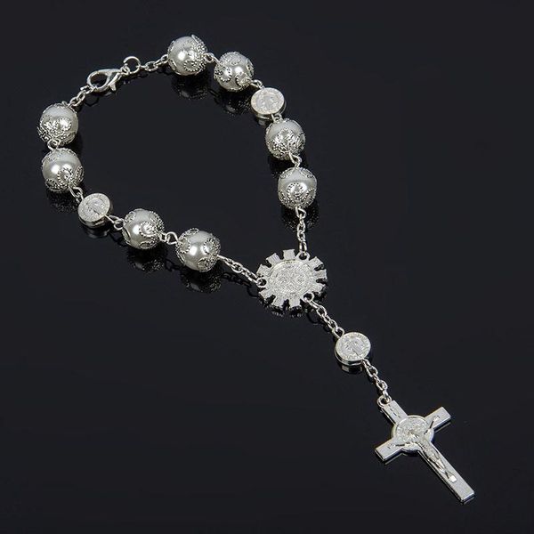 religious ornaments religion catholic communion cup gift center cross rosary bracelet bead, Black 
religious ornaments religion catholic communion cup gift center cross rosary bracelet bead, Black