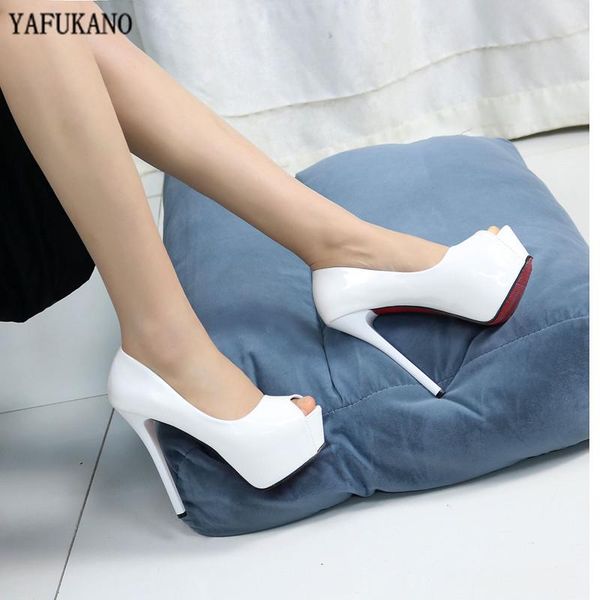 dress shoes patent leather peep toe high heels 2021 thin heel platform womens pumps party wedding ultra 14cm, Black
dress shoes patent leather peep toe high heels 2021 thin heel platform womens pumps party wedding ultra 14cm, Black