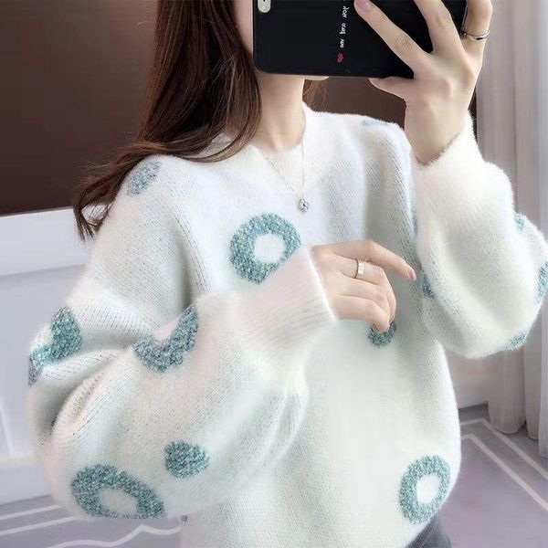 women's sweaters women fashion faux mink cashmere knitted o-neck autumn winter korean casual loose long sleeve jumper pullovers d274, White;black
women's sweaters women fashion faux mink cashmere knitted o-neck autumn winter korean casual loose long sleeve jumper pullovers d274, White;black