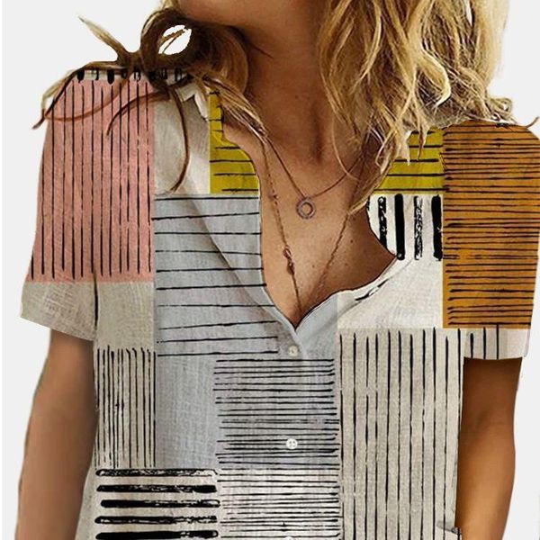 women's t-shirt summer elegant shirts ladies print short-sleeved patchwork buttoned office casual plus size oversize t-shirts, White
women's t-shirt summer elegant shirts ladies print short-sleeved patchwork buttoned office casual plus size oversize t-shirts, White