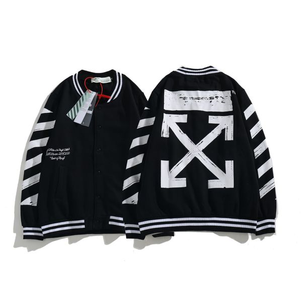 white graffiti arrow basic baseball jacket men's and women's sweater, Black
white graffiti arrow basic baseball jacket men's and women's sweater, Black