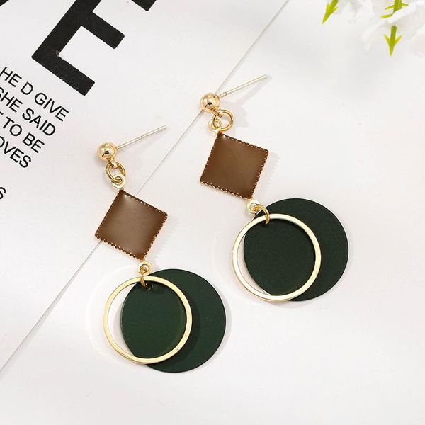 dangle & chandelier geometric alloy drop earrings dark green round pendant staement women trendy jewelry 2021, Silver
dangle & chandelier geometric alloy drop earrings dark green round pendant staement women trendy jewelry 2021, Silver