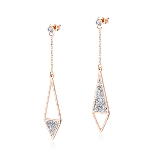 stud cyue geometric triangle pave cz earrings stainless steel titanium fashion women's jewelry gift, Golden;silver
stud cyue geometric triangle pave cz earrings stainless steel titanium fashion women's jewelry gift, Golden;silver