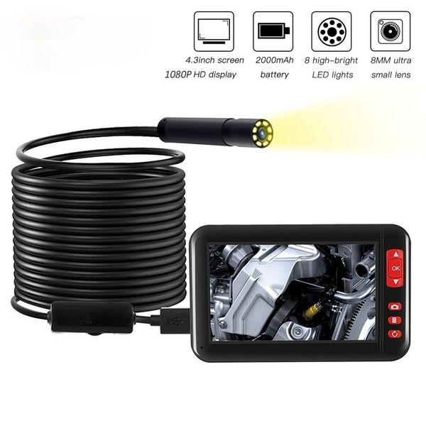 cameras 2m/5m/10m 8mm f200 hd 1080p with 4.3 inch screen display 2000mah 8 led light inspection borescope
cameras 2m/5m/10m 8mm f200 hd 1080p with 4.3 inch screen display 2000mah 8 led light inspection borescope