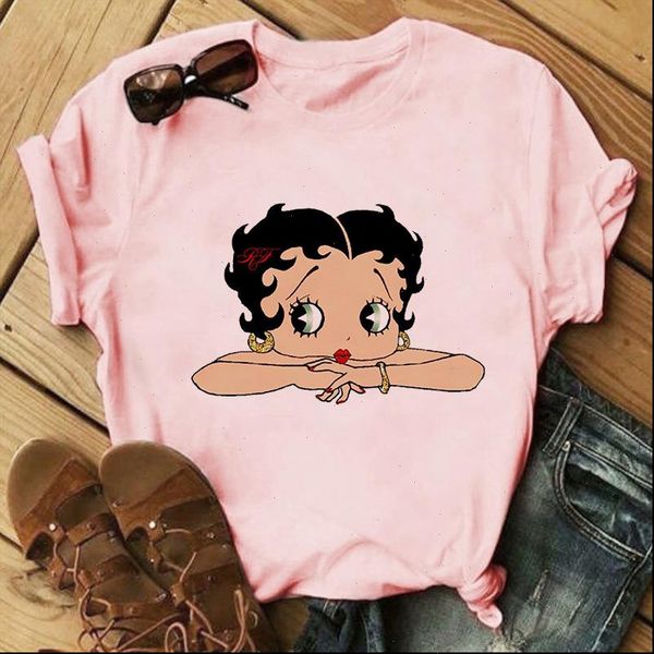 womens t shirt female 2021 summer pink short sleeve cartoon betty boop printed retro t shirt casual female funny graphic tee, White
womens t shirt female 2021 summer pink short sleeve cartoon betty boop printed retro t shirt casual female funny graphic tee, White