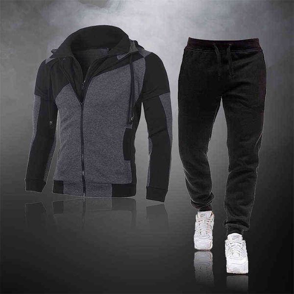 men two piece set tracksuit warm casual patchwork zipper hoodie jacket+sport pants jogging male sports winter, Gray
men two piece set tracksuit warm casual patchwork zipper hoodie jacket+sport pants jogging male sports winter, Gray