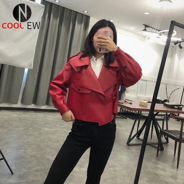 women's leather & faux 2021 fashion genuine jacket women pockets biker sheepskin coat autumn spring ladies real loose, Black
women's leather & faux 2021 fashion genuine jacket women pockets biker sheepskin coat autumn spring ladies real loose, Black