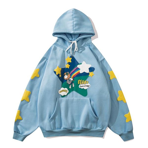men's hoodies & sweatshirts women harajuku fleece hoodie cartoon star bear print sweatshirt japanese casual oversized pullove high stre, Black
men's hoodies & sweatshirts women harajuku fleece hoodie cartoon star bear print sweatshirt japanese casual oversized pullove high stre, Black