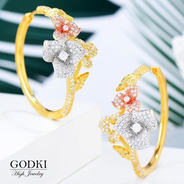 hoop & huggie godki luxury flower cubic zircon statement big earrings for women wedding dubai bridal round circle 2021, Golden;silver
hoop & huggie godki luxury flower cubic zircon statement big earrings for women wedding dubai bridal round circle 2021, Golden;silver