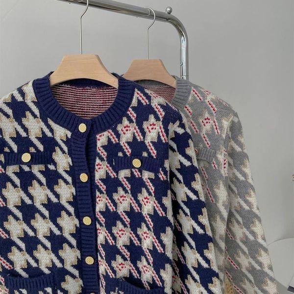 women's knits & tees colorfaith 2021 autumn winter sweaters with golden thread checkered elegant cardigans vintage wild swc1373jx, White
women's knits & tees colorfaith 2021 autumn winter sweaters with golden thread checkered elegant cardigans vintage wild swc1373jx, White