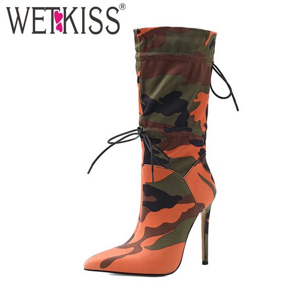 wetkiss plus size 34-46 camouflage boots thin high heels mid calf autumn winter boot stiletto heel pointed toe lace up shoe 210630, Black
wetkiss plus size 34-46 camouflage boots thin high heels mid calf autumn winter boot stiletto heel pointed toe lace up shoe 210630, Black