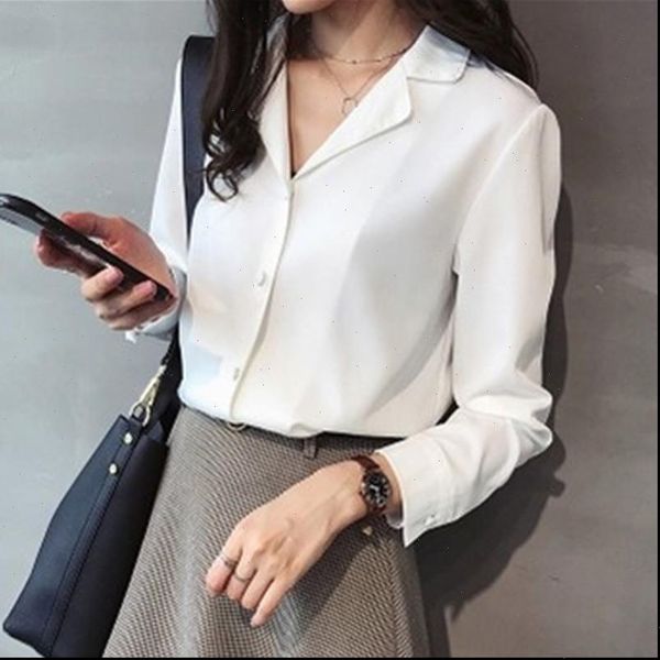 women shirts blouses long sleeve turn down collar solid ladies chiffon blouse office lady plus size chemise femme, White
women shirts blouses long sleeve turn down collar solid ladies chiffon blouse office lady plus size chemise femme, White