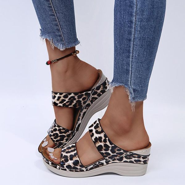 slippers 2021 women leopard wedges summer female serpentine platform fashion slides ladies open toe sewing shoes plus size, Black
slippers 2021 women leopard wedges summer female serpentine platform fashion slides ladies open toe sewing shoes plus size, Black