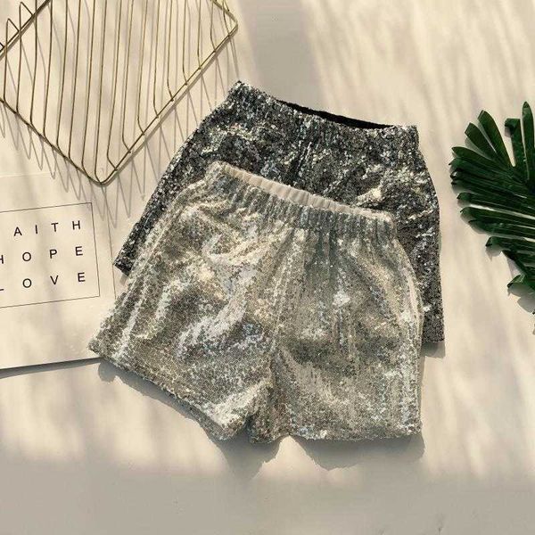 black highstreet party sequin mid waist elastic fly solid shorts summer fashion streetwear club women 210601, White;black
black highstreet party sequin mid waist elastic fly solid shorts summer fashion streetwear club women 210601, White;black