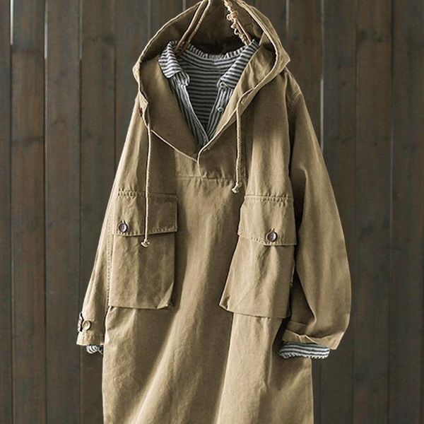 women's trench coats cotton linen hooded pocket loose women solid long-sleeved casual all match female pulls outwear, Tan;black
women's trench coats cotton linen hooded pocket loose women solid long-sleeved casual all match female pulls outwear, Tan;black