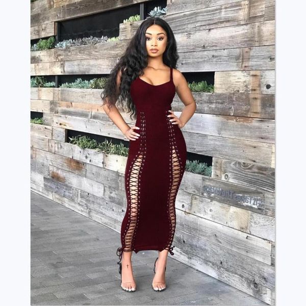casual dresses women strap hollow out sash bandage dress party club skinny slim long maxi elastic bodycon vestidos, Black;gray
casual dresses women strap hollow out sash bandage dress party club skinny slim long maxi elastic bodycon vestidos, Black;gray